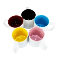 Two-Tone Ceramic Cup Outside White With Handle Size 11oz. Twotone Mug (2 Pieces) ** Can Screen Print