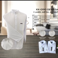 Baju Koko Muslim Al Wafa / AWF Bronze Lengan Panjang Putih Polos Embos