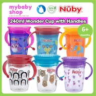 Nuby 360 Tritan Wonder Cup With Handle Non Spill Water Kids Bottles 8oz / 240ml for 6months above