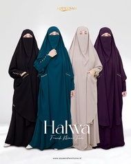 Berkualitas Aqueenah French Khimar set Rok Halwa Premium - Setelan