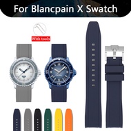 For Blancpain X Swatch Co Branding Fifty Fathoms 22mm Soft Silicone Strap Fashion Diving Sports Repl