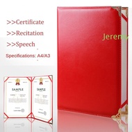JEREMY1 File Paper Page Folder, Hosted Speech High-end A3 A4 Art Paper Hardcover, Durable Signing Co