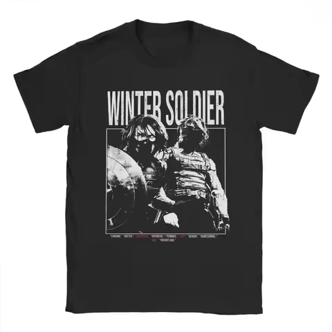 2026 Bucky Barnes Thunderbolts Winter Soldier Sebastian Stan T-Shirts for Men Cotton Tee Shirt O Nec