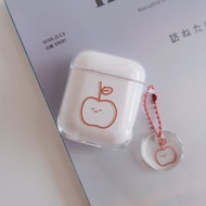 富士小蘋果-AirPods1/2/3/Pro/Pro2 韓國連體耳機保護套 含吊飾