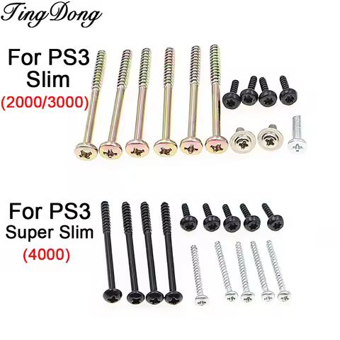 1/2Set Full Set Screws For PS3 Slim CECH-2000/3000 ,Screws For PS3 Super Slim CECH-4000 Game Console