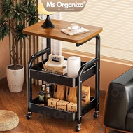 【🌿2in1 Mobile Table】MSORGANIZO Sofa Side Rack Troli Dapur Bedroom Storage Cart Meja Kecil Tepi Katil