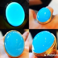 TERBARU Natural Cincin Batu Akik Bacan Palamea Blue Chrysocolla