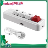 Macro-Programmable 4-Key Keyboard 4-Key Wired Hot-Swappable Keyboard Ergonomic Wired Design for PC/D