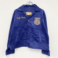 FFA Jacket, Farmer's Jacket, Corduroy Jacket, Replica, Remade, Embroidered, Navy, Size L, Vintage Cl