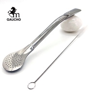 NJISD 1ชิ้น/ล็อตใน Uruguay Yerba Mate Bombilla 19ซม. พื้นสว่างหลอดสเตนเลสไม่ใช่ตัวกรองแบบถอดได้รวมแป