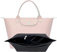 D.DUO Purse Organizer, Multi-Pocket Felt Handbag Organizer, Folding Tote Bag organizer insert for Insert Wallet Organizer for Longchamp (Black, Medium)