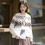 羊毛提花針織開衫|針織衫|兩色|夏秋款|Sora-1292