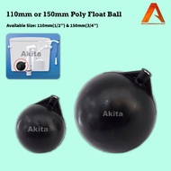110mm (1/2'') & 150mm (3/4'') Poly Float Ball For Toilet Cistern & Water Tank PVC Pelampung Bola Tan