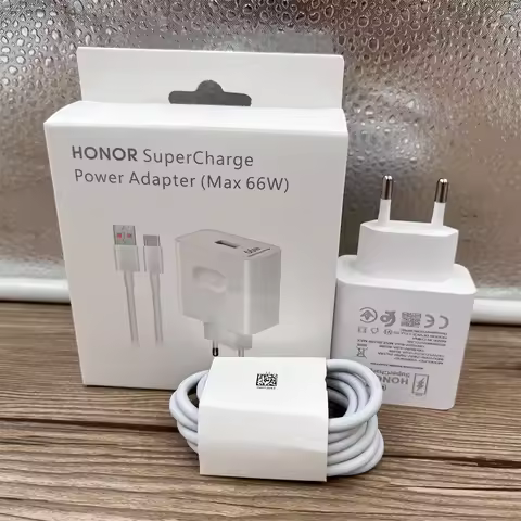 Original Honor 66W EU Supercharge Fast Charger Wall Power Adapter 1M 6A Type C Cable For Honor 60 70