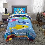 Baby Shark 2pc Twin/Full Reversible Comforter and Sham Bedding Set