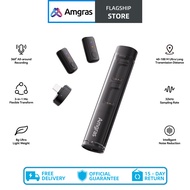 Amgras SoundLink Pro Magnetic Clip-on Mini Microphone 3-in-1 Desktop Mic with AI Noise for Android/i