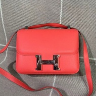 二手Hermes愛馬仕Constance23齋普爾粉epsom皮銀扣p刻