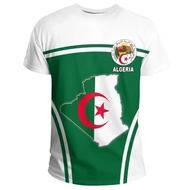 Beach surfingNew Algeria Flag Graphic Casual Men's T-Shirts Algeria National Emblem T Shirt African 