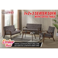 (2+3+1) Seater Wooden Sofa With Coffee Table By Luzano