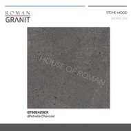 ROMAN Granit 60x60 dPetrela Charcoal / Granit Lantai Hitam Kasar / KW1