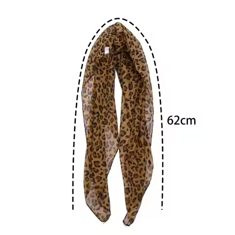 Y2K Satin Leopard Headscarf Thin Breathable Headband Silk-Like Neckerchief Women