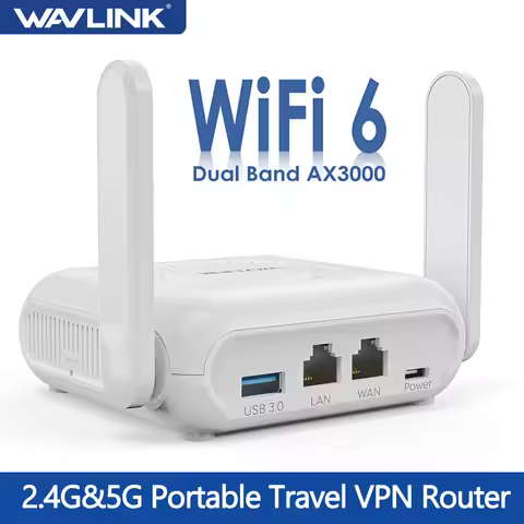 WAVLINK AX3000 Wi-Fi 6 Wireless Travel Gigabit Router 5G Portable VPN Router For Public&Hotel Use Cr