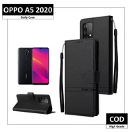 OPPO A5 2020 Case Leather Premium Flip Casing Wallet Kesing HP