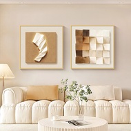(With Frame) Abstract Geometric Light Luxury Canvas Painting Prints Pictures