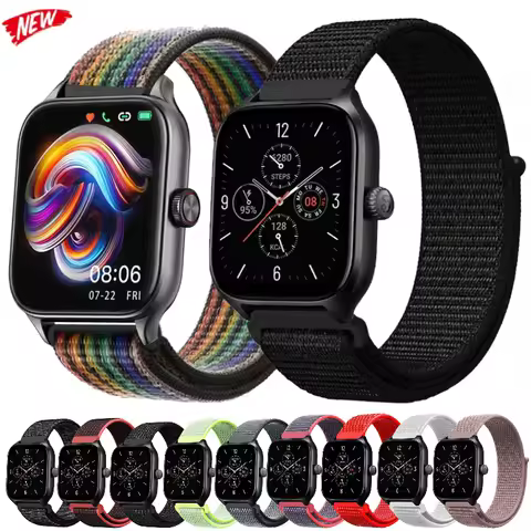 20mm 22mm Nylon Strap for Amazfit GTS 4/3/3pro/2e/GTS 2 Mini/GTR 4 47mm/GTR 2/Stratos 2 3 wristband 