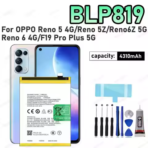 100% New High Quanlity Battery BLP819 For OPPO Reno 5 4G/Reno 5Z/Reno 6 4G/Reno6 Z 5G Replacement Ba