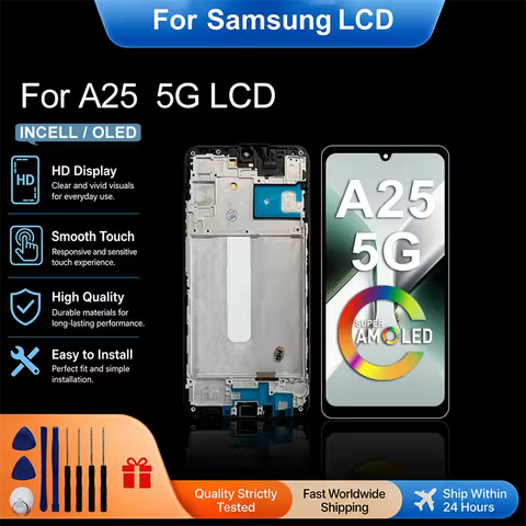 AMOLED For Samsung Galaxy A25 5G A256B LCD Touch Screen Digitizer Assembly A25 A256 Display Replace 
