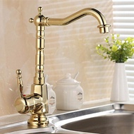 New Arrivals European Retro Style and Gold Surface Kitchen Faucet Bathroom Basin Faucet By Brass Sin