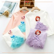 2y-8y 90-140 cm Tshirt For Girls Beautiful Cartoon 3D Frozen Sofia