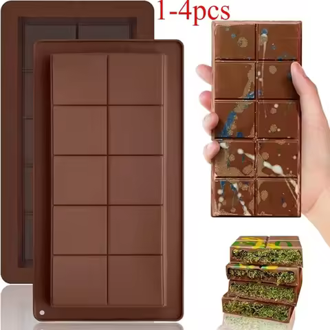Dubai Chocolate Bar Molds Silicone Bars Mould Easy Release Rectangle Durable For Protein Schokoladen