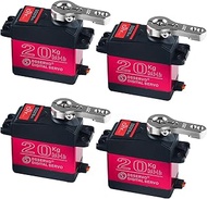 4 Sets 20KG DS3218 Large Torque Digital Servo 180Degree with 25T Servo Arm Full Metal Gear RC Toys D