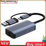 Gigabit Ethernet USB Type-C Data Transfer 1000Mbps RJ45 Ethernet Adapter for Laptop HDD Game Console