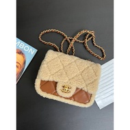 Chanel Autumn Winter New Products 24K Retro Caramel Teddy Bear Lamb Wool Square Fat, Sheepskin with 