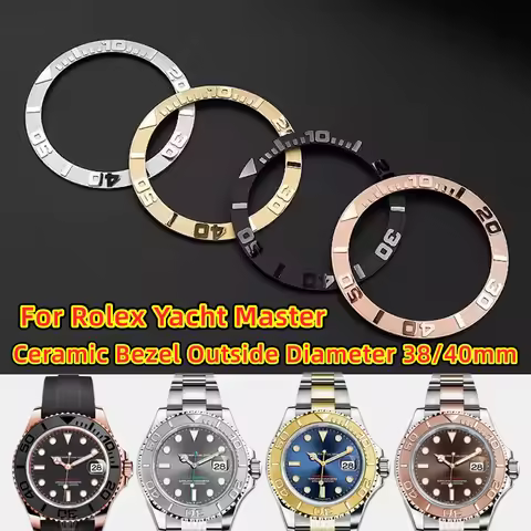 For Rolex YACHT-MASTER 38mm 40mm Ceramic Bezel insert Men Watch Rings Parts Submariner Daytona NH35 