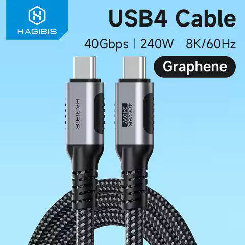 Hagibis USB4 Cable Compatible with Thunderbolt 3/4 5K@60Hz 40Gbps Data Transfer 100W 5A Fast Chargin