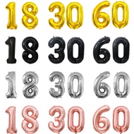 【Local】32inch Number Foil Balloon Birthday Party Decor Silver Gold Balloons Photography Background 1