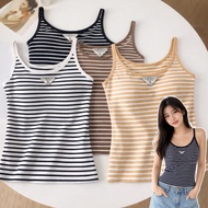 Spaghetti Strap Top Model H0035 Plus Size Striped Shirt Women's Tank Soft Fabric Slim Fit Summer Fas