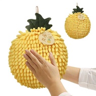 Fuzzy Ball Towel Hang with Loop Persimmon Shape Hand Towels for Bathroom Kitchen