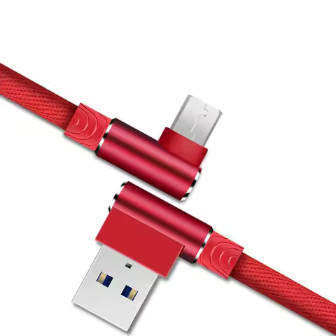 90 Degree Micro USB Cable Cord Charger Data For Samsung A10S S7 Honor 10i Redmi Mobile Phone Wire 3A