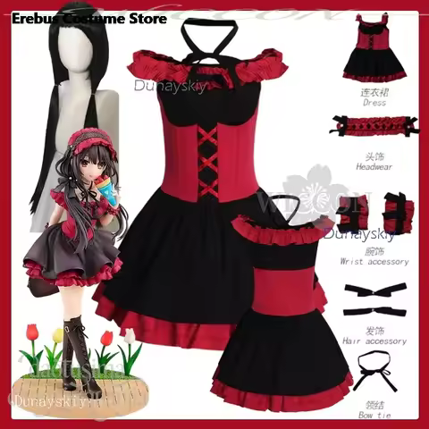 Christmas cosplay anime Tokisaki Kurumi Cosplay DATE Anime LIVE Costume Date Outfit Kawaii Y2K Jirai