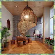 Pastoral Style Conch Rattan Lamp Vintage Pendant Lights Dining Room Decor Lighting Fixtures Suspensi
