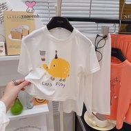【YAOEENH】90-170CM Boys Girls Modal Pajamas Set Medium Big Kids Korean Version Thin T-Shirt Ankle-Len