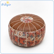 Bohemian Storage Ottoman Footstool Water-Resistant Long-Lasting Textile Versatile Use Round Storage 