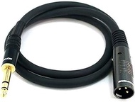 Monoprice 104760 3-Feet Premier Series XLR Male to 1/4-Inch TRS Male 16AWG Cable