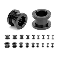 CABBE KALLO 18PCS Ear Tunnels Kit Stainless Steel Screw Fit 14G-00G Gauges Plugs Set Double Flared S