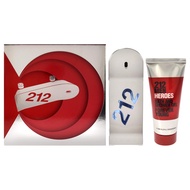 Carolina Herrera 212 Heroes Forever Young 3oz EDT Spray, 3.4oz Bath and Shower Gel Men 2 Pc Gift Set